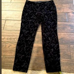 Alfani Sz 8 Dress Pants Raised Velvet Floral Stretchy Guc BCL2